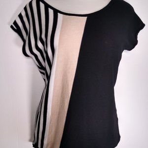 Joseph A. Color Block Black Women's Sweater Sz Sm